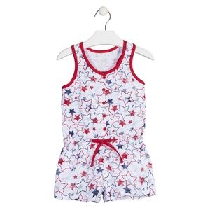 Starry Red and Blue Kids Casual Dress
